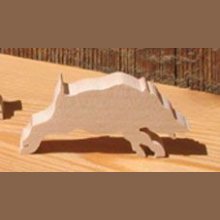 figurine wild boar 3mm, miniature solid wood theme hunting, forest, nature, handmade, scrapbooking embellishment