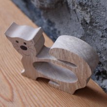 Napkin ring cat, handcrafted in solid wood