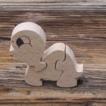 Wooden puzzle turtle 3 pieces solid wood, handmade