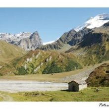 Postcard Gliere lake, Champagny en vanoise in summer