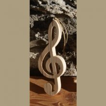 Floor Cle 15 cm in birch wood music decoration