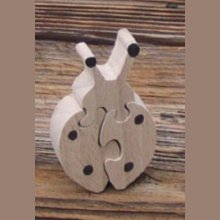 Wooden puzzle ladybug 3 pieces Beech, the friend of gardens