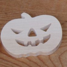 3mm pumpkin figurine to paint and glue, handmade solid wood scrapbooking embellishment