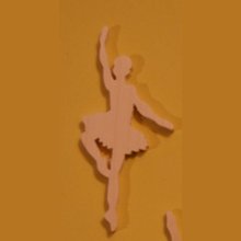 Dancer figurine 3mm solid wood handmade embellishment scrapbooking dance