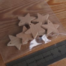 Miniature star figurine with 5 pierced branches, Christmas decoration to decorate and hang, solid wood