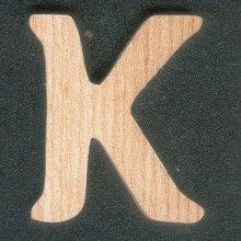 Letter K in ash wood height 5 cm