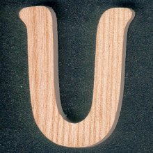 Wooden letter U, height 5 cm, made of ash