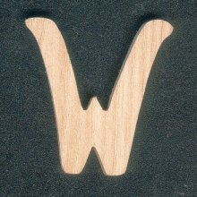 Letter W in ash wood height 5 cm