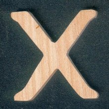 Wooden letter X height 5 cm
