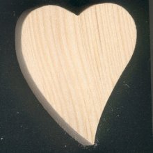 Wooden heart 5 x 5.5 cm slanted shape