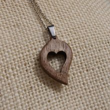 pendant wedding wood heart Valentine's Day walnut wood nature