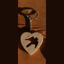 heart and bird key ring
