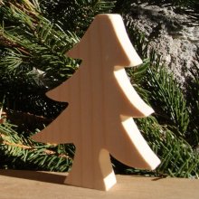 Christmas tree 10 cm in solid wood, handmade, 20mm thick, to be painted