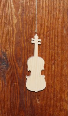 wooden violin height 20cm decoration of interior, center of table of festivals, failt hand